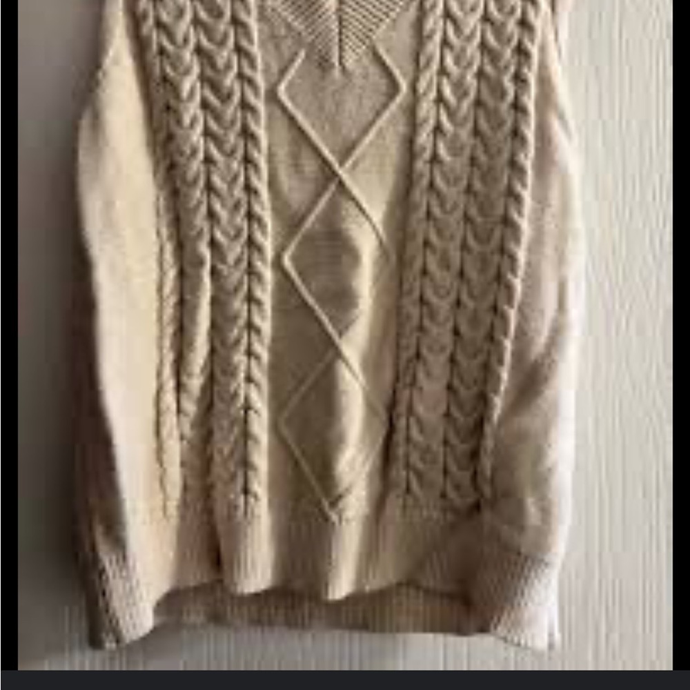 Cream Cable Knit Sweater Vest